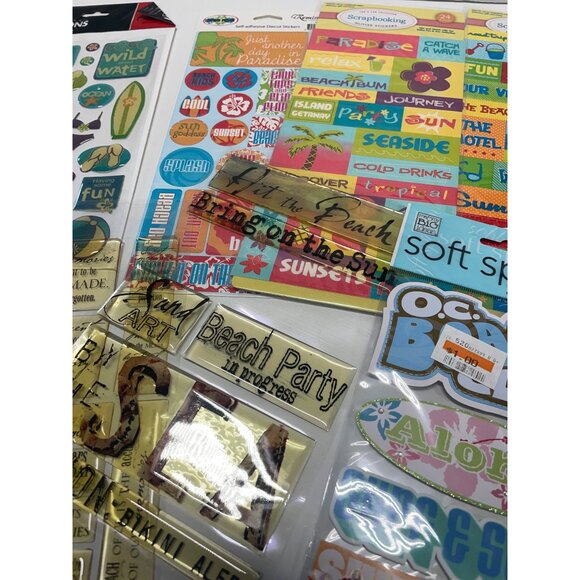 Assorted Scrapbooking Stickers & Embellishments Beach Theme Variety Pack - Picture 4 of 7
